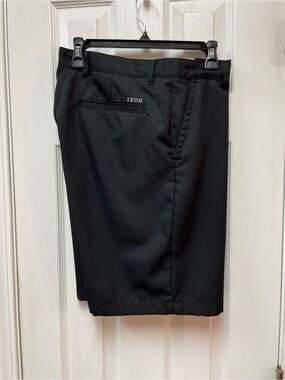 Izod Men's Black Flat Front Performance Shorts